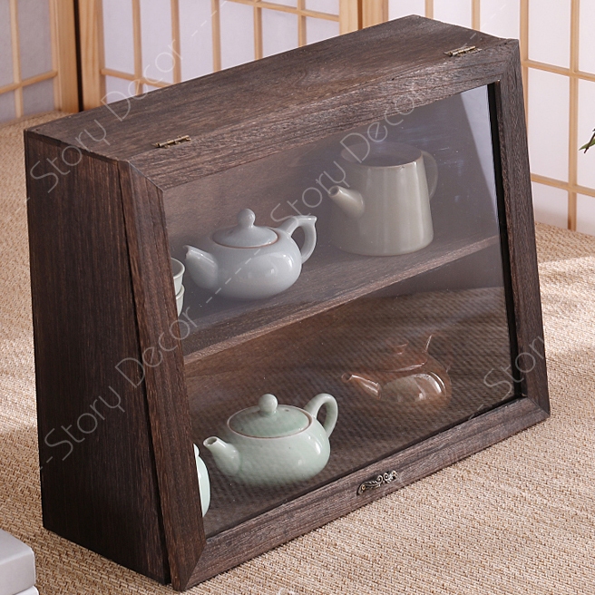 Tủ trưng bày bằng bộ ấm trà tách trà tủ đựng đồ dùng chống bụi, kệ bàn trà, kệ bánh đa năng