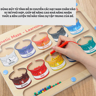 Đồ chơi giáo dục- Đồ chơi trí tuệ- Đồ chơi phân loại màu sắc hạt thùng sơn, bảng lớn 30cm X 22cm x 1,5cm