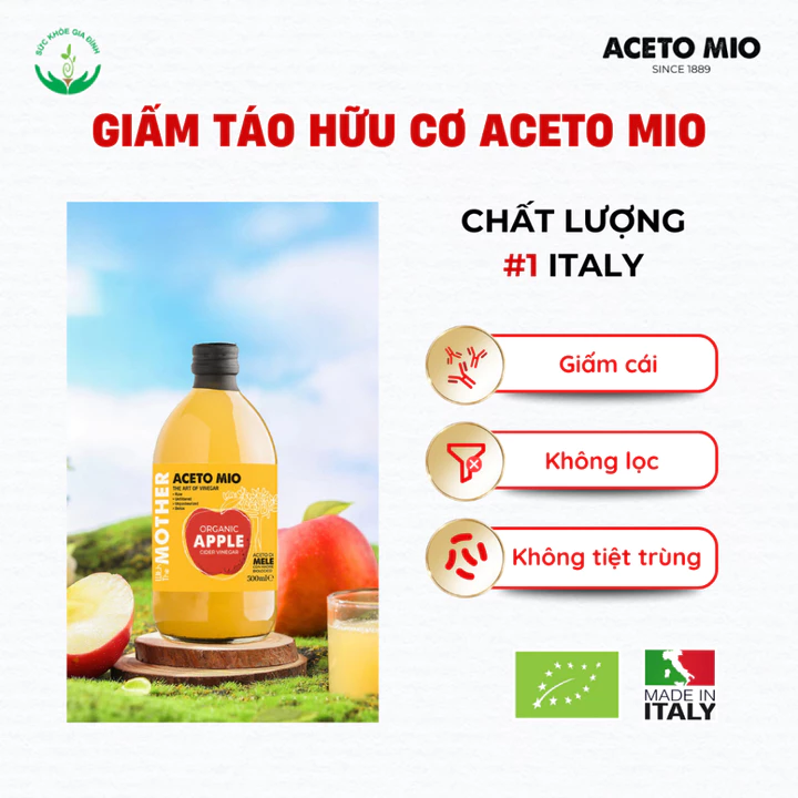 Giấm Táo, Giấm Lựu Hữu Cơ Aceto Mio - Ý - Dấm Táo Giảm Cân Ăn Kiêng Eatclean – 5
