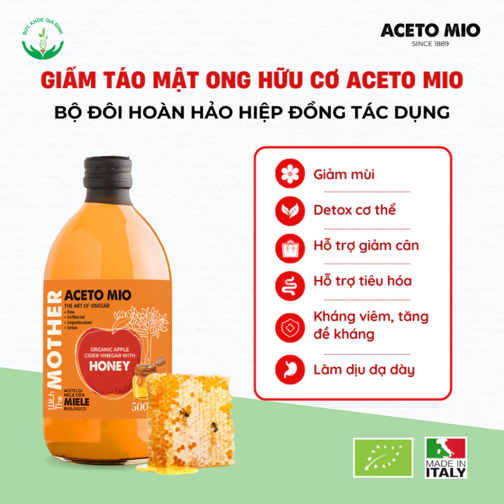 Giấm Táo, Giấm Lựu Hữu Cơ Aceto Mio - Ý - Dấm Táo Giảm Cân Ăn Kiêng Eatclean – 4