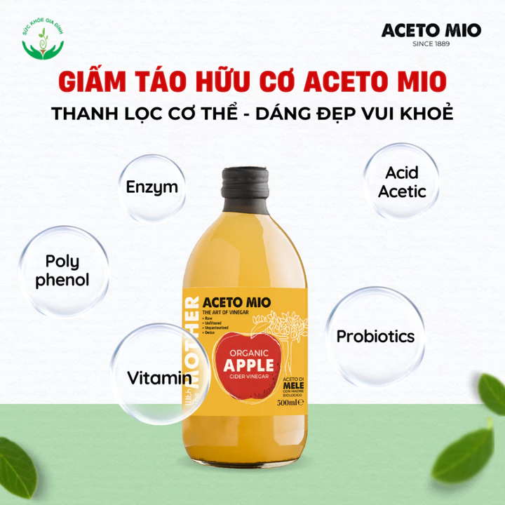 Giấm Táo, Giấm Lựu Hữu Cơ Aceto Mio - Ý - Dấm Táo Giảm Cân Ăn Kiêng Eatclean – 6