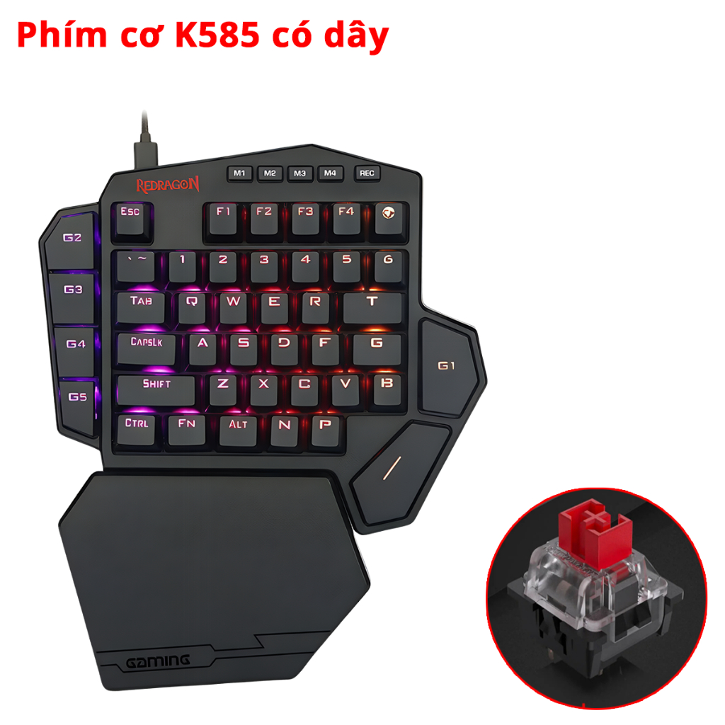 Bàn phím cơ không dây K585 RGB - Phím cơ một tay không dây REDRAGON K585 Hotswap thay nóng Phím cơ kết nối 2 chế độ | BigBuy360 - bigbuy360.vn
