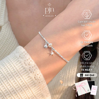 Vòng Tay Hạt Bạc Vỡ 925 Lắc Tay PJN Vỏ Sò Mix Charm Sao Biển Đại Dương Siêu Xinh Dễ Phối Đồ Cho Nàng VT19