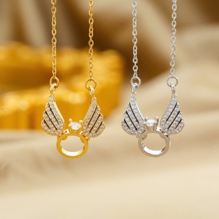Dây chuyền đôi nam nữ LAMY cánh thiên thần tình yêu Angel Ring Necklace 6446