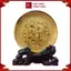 Tranh Đồng Đĩa Cá Chép Hoa Sen , Mạ Vàng 24K ( Đường Kính 19cm ) - Cửu Diệu Thiên - CH004