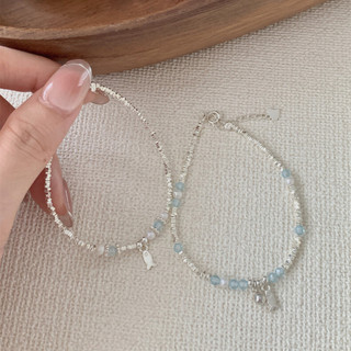 Vòng Tay Bạc 925 Lắc Tay Bạc Vỡ Charm Cá Nhỏ May Mắn PJN Mix Hạt Pha Lê Phong Cách Cho Nữ Đi Học Đi Chơi VT16