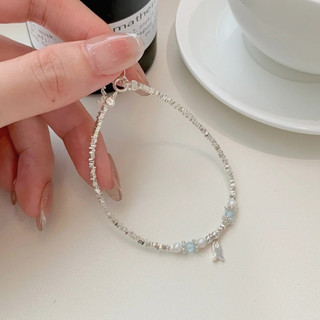 Vòng Tay Bạc 925 Lắc Tay Bạc Vỡ Charm Cá Nhỏ May Mắn PJN Mix Hạt Pha Lê Phong Cách Cho Nữ Đi Học Đi Chơi VT16