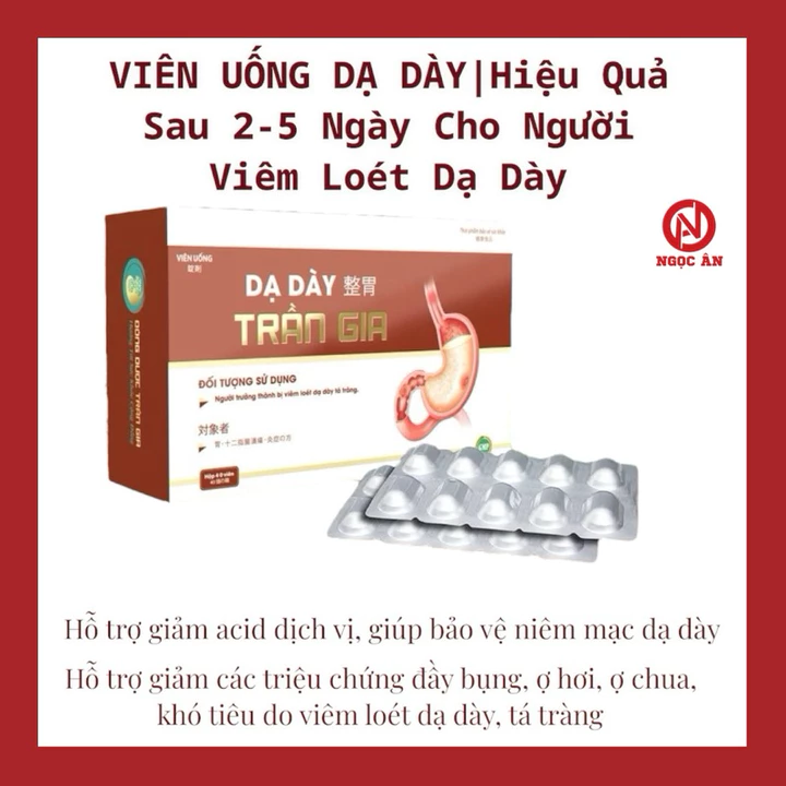 Viên uống Dạ Dày Trần Gia | Hiệu Quả Sau 2-5 Ngày Cho Người Viêm Loét Dạ Dày (Hộp 40 viên)