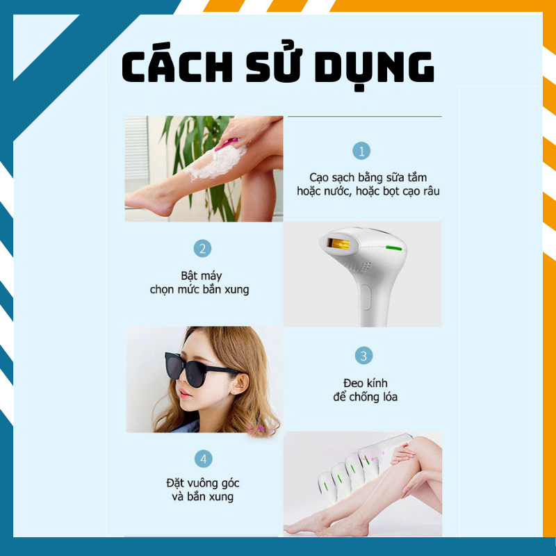 Máy triệt lông vĩnh viễn URITECH-AM001 máy triệt lông cầm tay tại nhà công nghệ pias nách vùng kín bikini chân tay | BigBuy360 - bigbuy360.vn