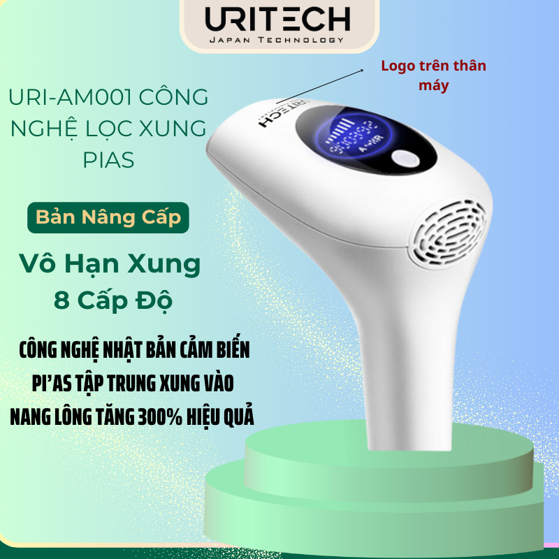 Máy triệt lông vĩnh viễn URITECH-AM001 máy triệt lông cầm tay tại nhà công nghệ pias nách vùng kín bikini chân tay | BigBuy360 - bigbuy360.vn