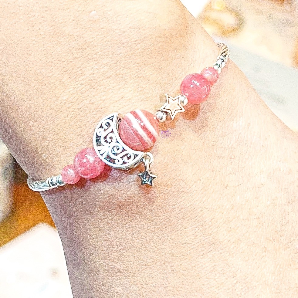 Ảnh Vòng Tay Thiết Kế 9 Viên Charm Mặt Trăng Ngôi Sao Nhiều Màu SP002754 Gypsy.lala 4