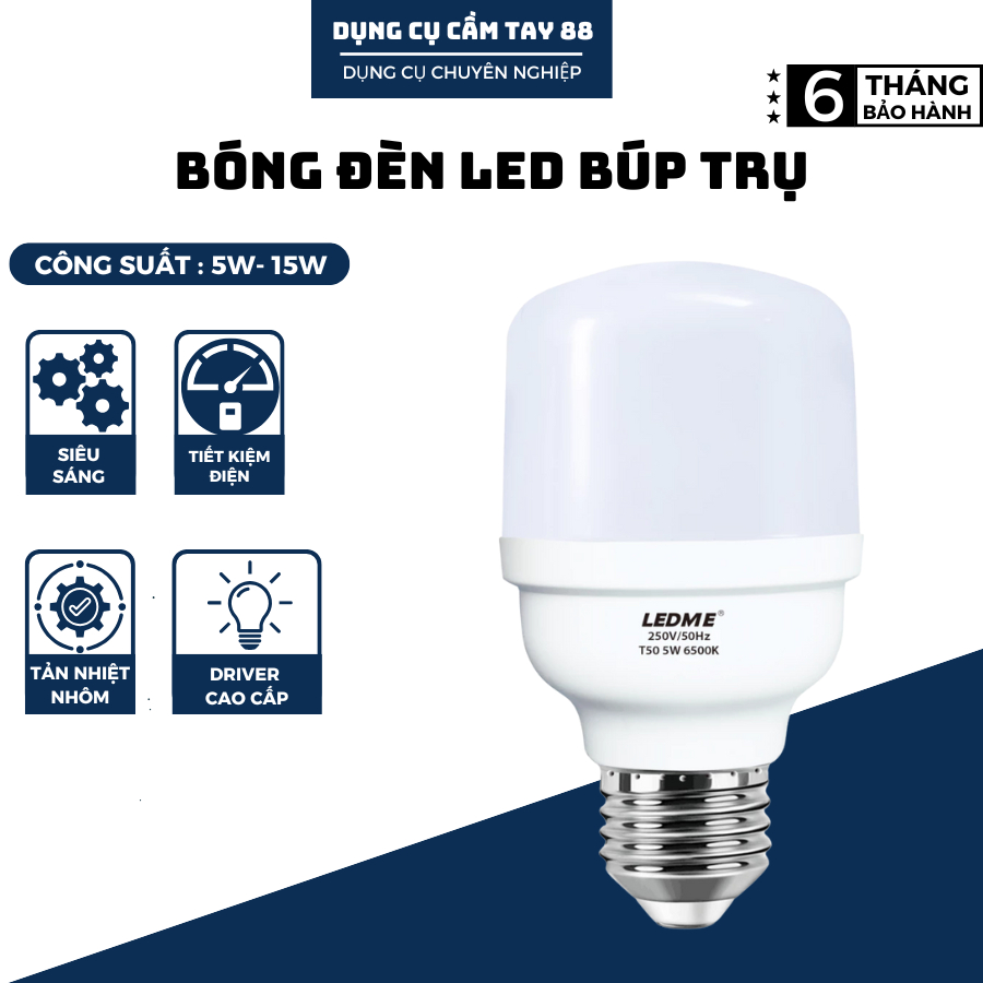 Bóng đèn Led Búp Trụ 5W-10W-15W Ánh sáng Vàng/Trắng, Giá Rẻ, Siêu Sáng, Tiết Kiệm Điện Tiêu chuẩn Châu Âu
