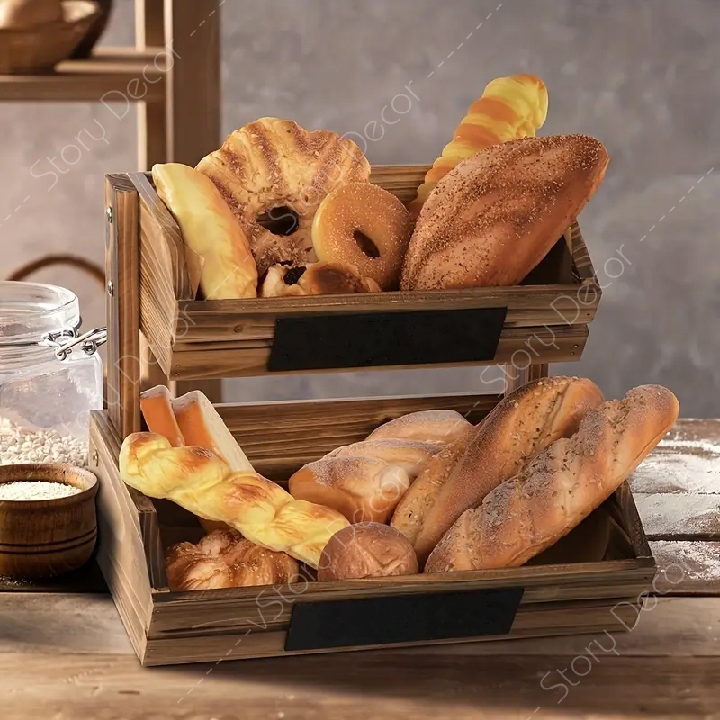 Kệ hoa quả, kệ nhà bếp kệ để đồ đa năng màu nâu óc chó. kệ bánh kệ 2 tầng