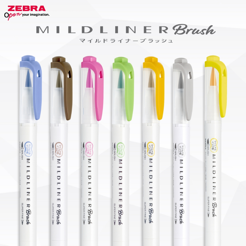 Ảnh Bút Dạ Quang Mildliner Brush Zebra Pen 25 Màu- Đầu Highlight 0.5mm-0.7mm - [Chính hãng] - 1 cây 2