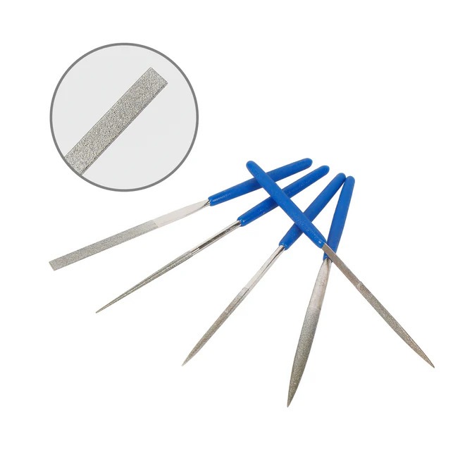 Bộ 5 giũa kim cương WORKPRO WP251019 dài 140mm gồm các loại dẹt, tròn, bán nguyệt, vuông, tam giác - Hàng chính hãng