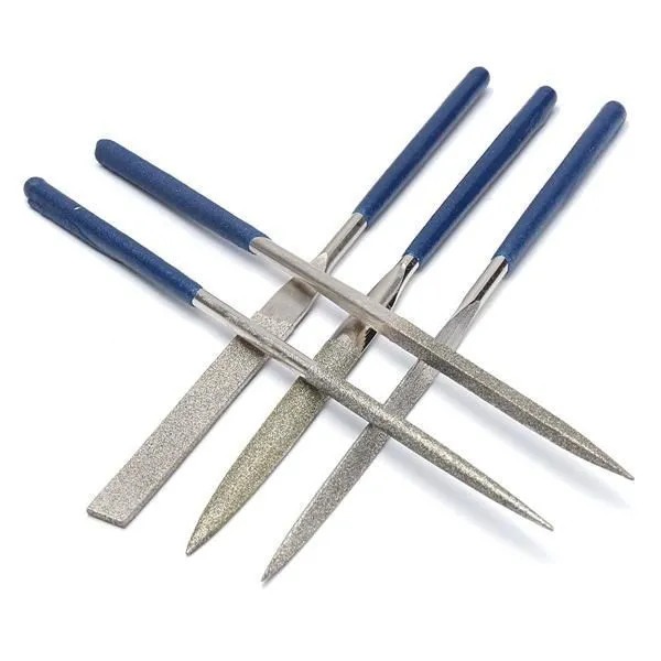 Bộ 5 giũa kim cương WORKPRO WP251019 dài 140mm gồm các loại dẹt, tròn, bán nguyệt, vuông, tam giác - Hàng chính hãng