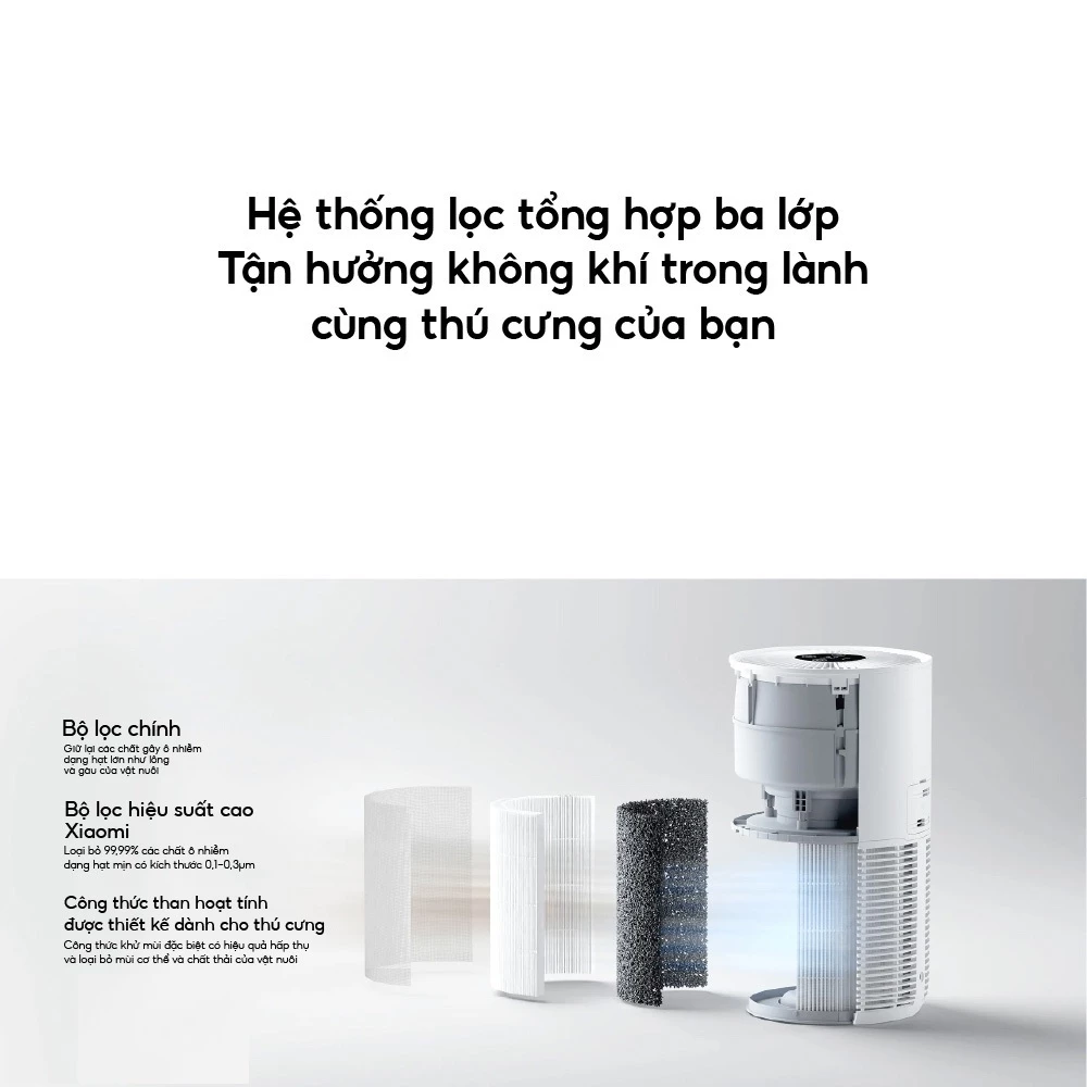 Máy Lọc Không Khí Xiaomi Smart Pet Care Air Purifier | Diện tích 16 -27m2 | Thiết Kế Cho Nhà Có Thú Cưng | BH 12 Tháng