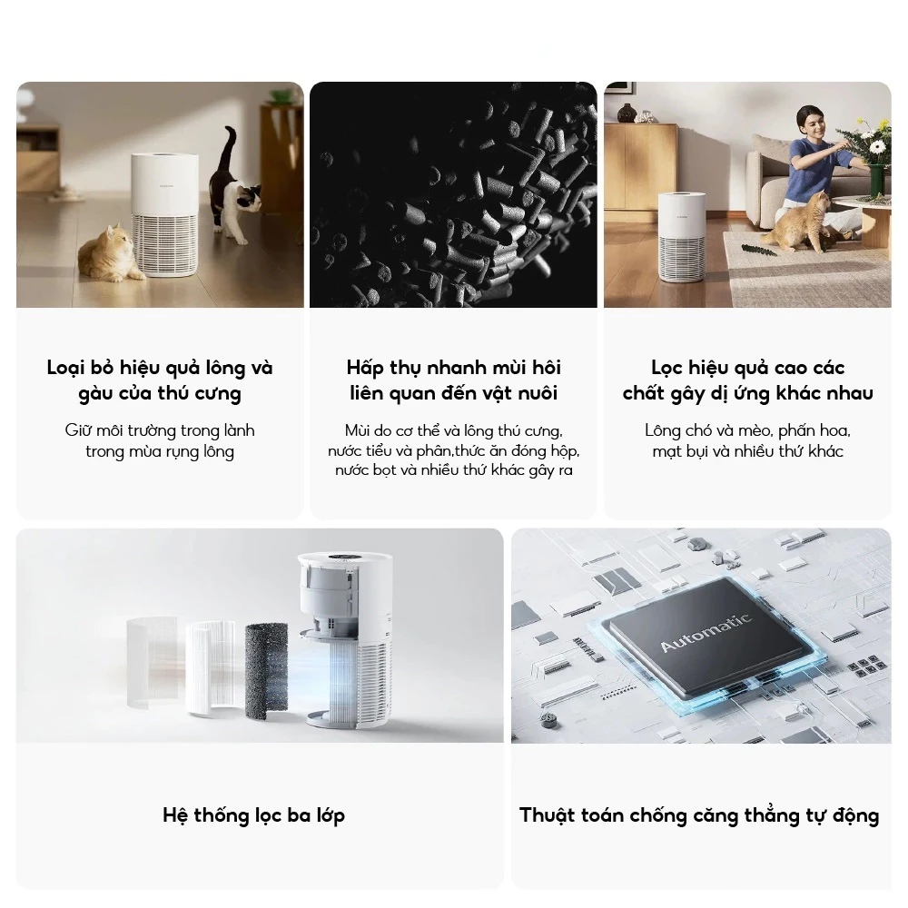 Máy Lọc Không Khí Xiaomi Smart Pet Care Air Purifier | Diện tích 16 -27m2 | Thiết Kế Cho Nhà Có Thú Cưng | BH 12 Tháng