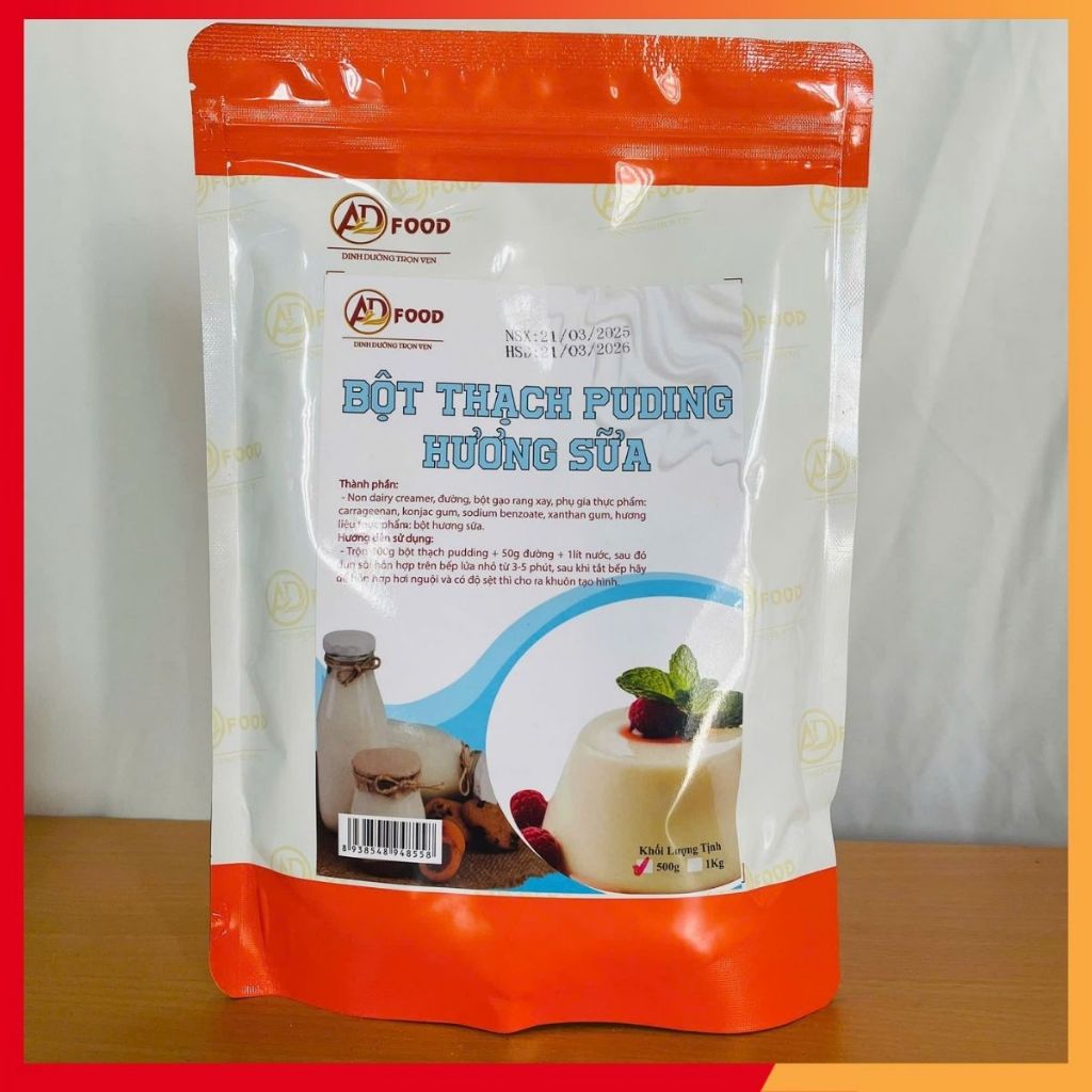 500g Bột thạch pudding Sữa ADFOOD tự nấu tại nhà - ăn vặt, trà sữa