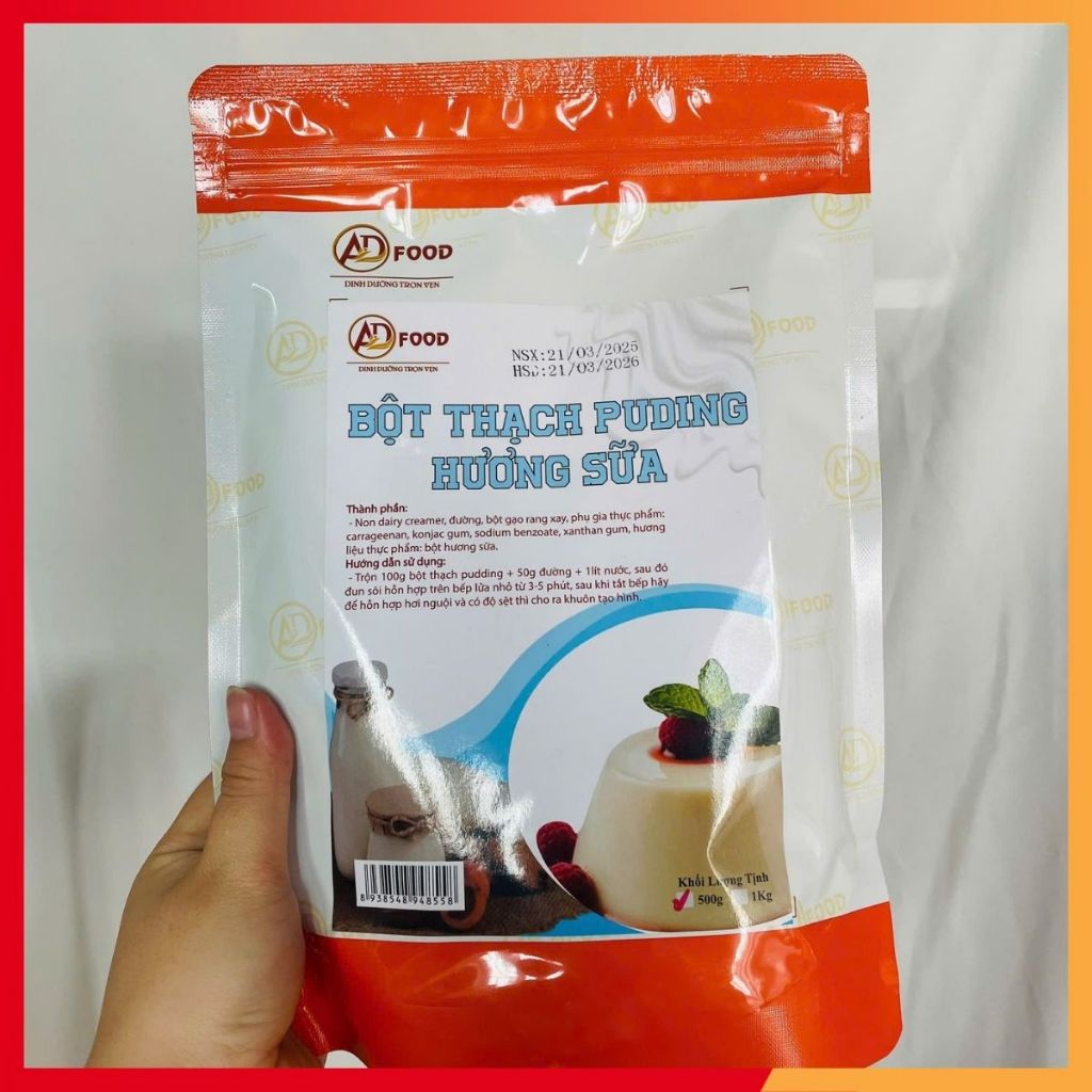 500g Bột thạch pudding Sữa ADFOOD tự nấu tại nhà - ăn vặt, trà sữa