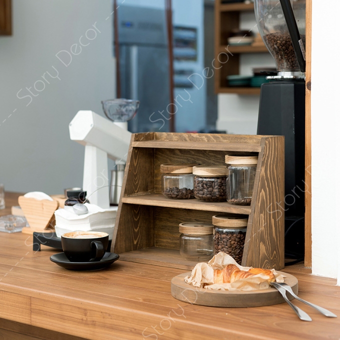 Kệ gỗ 3 tầng để đồ trang trí, mô hình, phụ kiện đa năng màu nâu óc chó