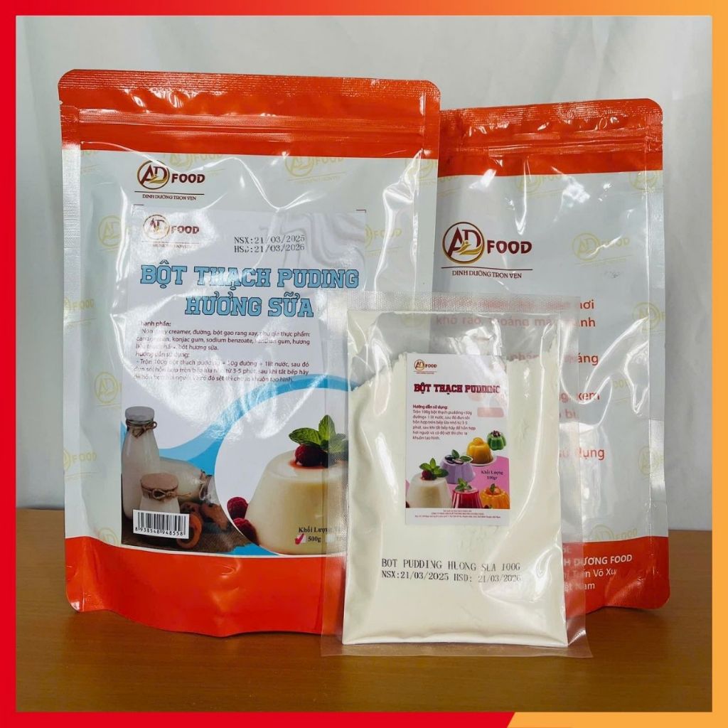 100g Bột thạch pudding Sữa ADFOOD tự nấu tại nhà - ăn vặt, trà sữa