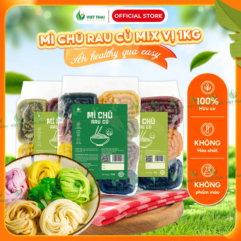 Mì Chũ Rau Củ Ngũ Sắc Organic Mix Vị NGON - SẠCH Tốt Cho Sức Khoẻ Việt