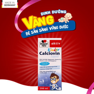 Siro canxi cho bé Doppelherz Kinder Calciovin bổ sung canxi hữu cơ hỗ trợ tăng chiều cao