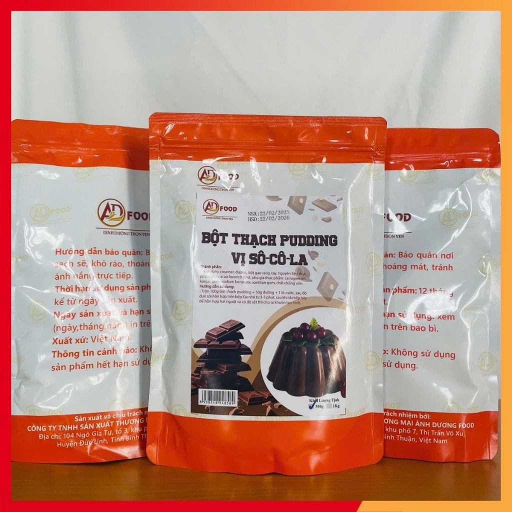 100g Bột thạch pudding Socola ADFOOD tự nấu tại nhà - ăn vặt, trà sữa