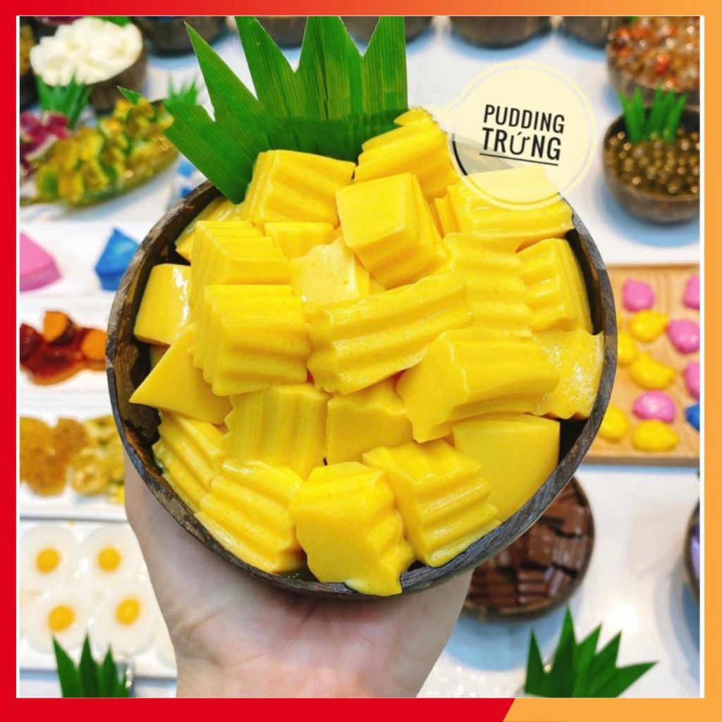 Bột Pudding Trứng túi 500gr, topping cho trà sữa, trà đào, món nước siêu ngon, nấu đơn giản tại nhà