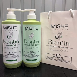 Cặp Gội Xả Mishe Biotin 800ml - Phục Hồi Tóc Hư Tổn, Giảm Rụng Tóc
