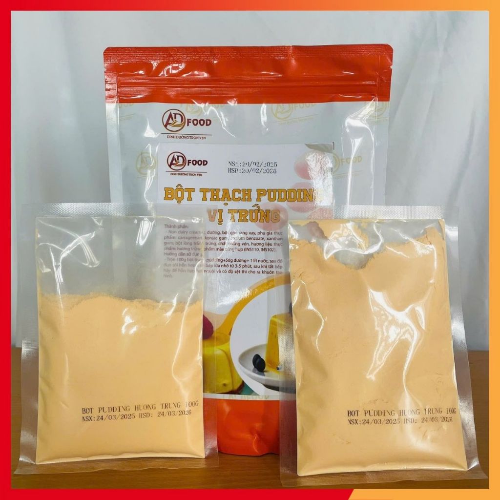 200g Bột thạch pudding Trứng ADFOOD tự nấu tại nhà - ăn vặt, trà sữa