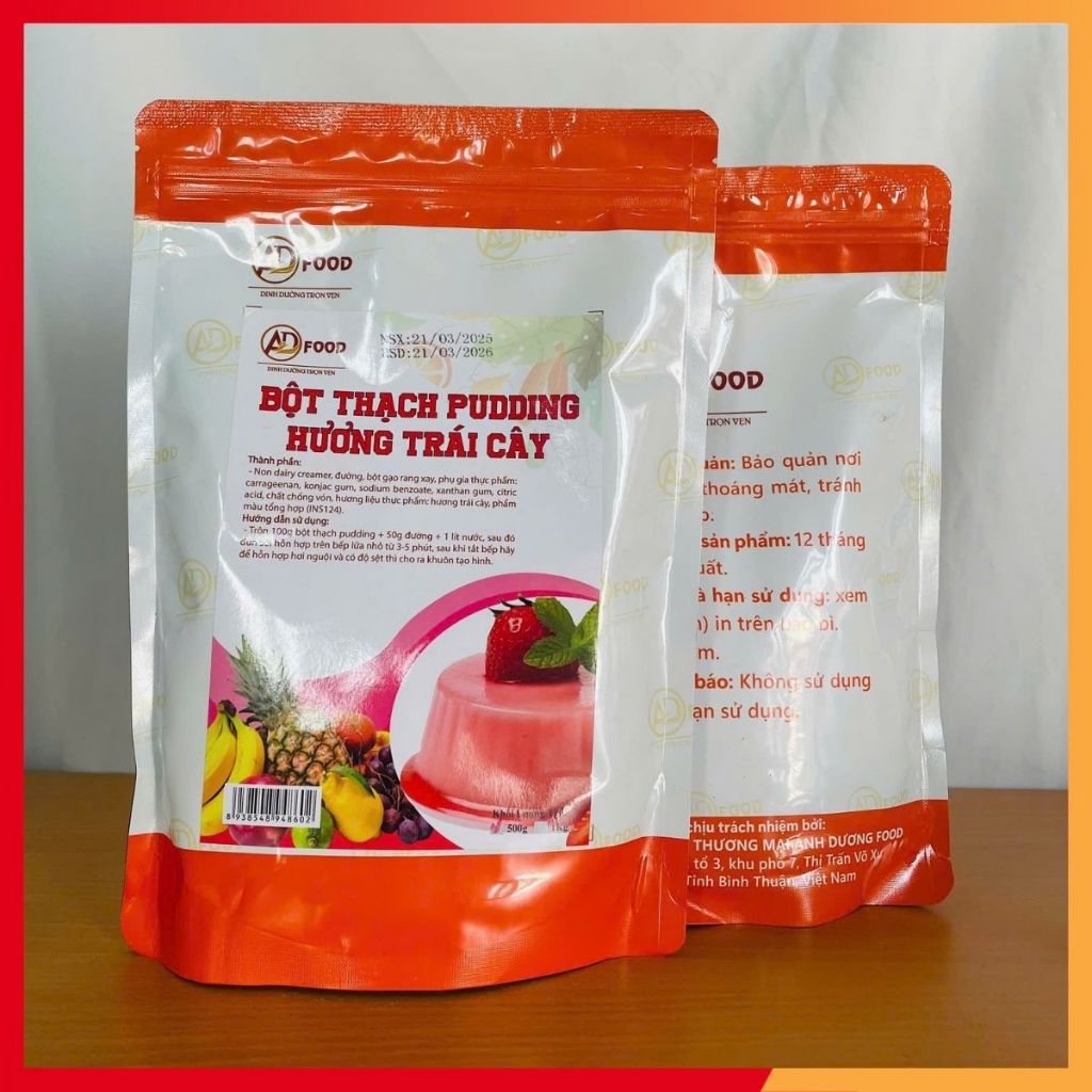 200g Bột thạch pudding Trái Cây ADFOOD tự nấu tại nhà - ăn vặt, trà sữa