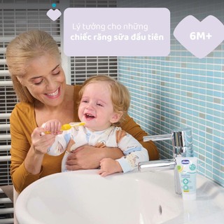 Bộ Chăm Sóc Răng Miệng Cho Bé Chicco Gồm Bàn Chải Lông Mềm Và Kem Đánh Răng Chính Hãng Italy