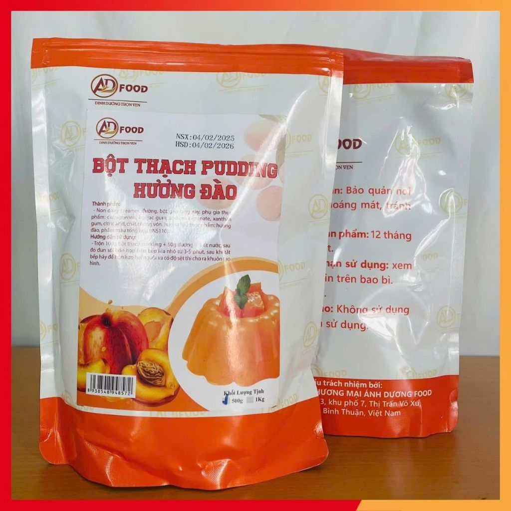 Bột pudding hương đào thơm ngon Túi 1kg