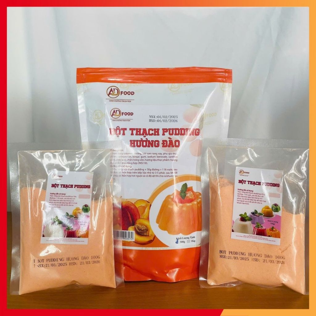 Túi Dùng Thử 100gr Bột pudding hương đào