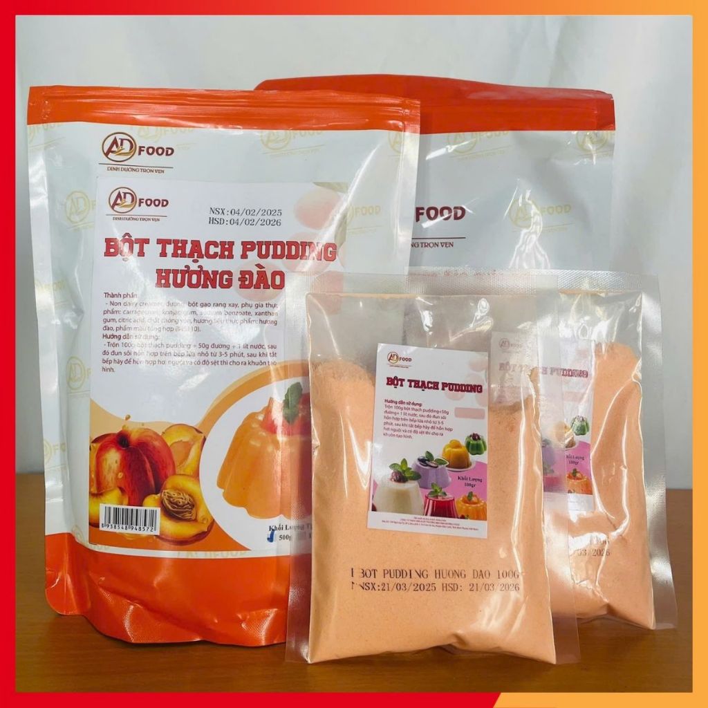 500g Bột thạch pudding Trứng ADFOOD tự nấu tại nhà - ăn vặt, trà sữa