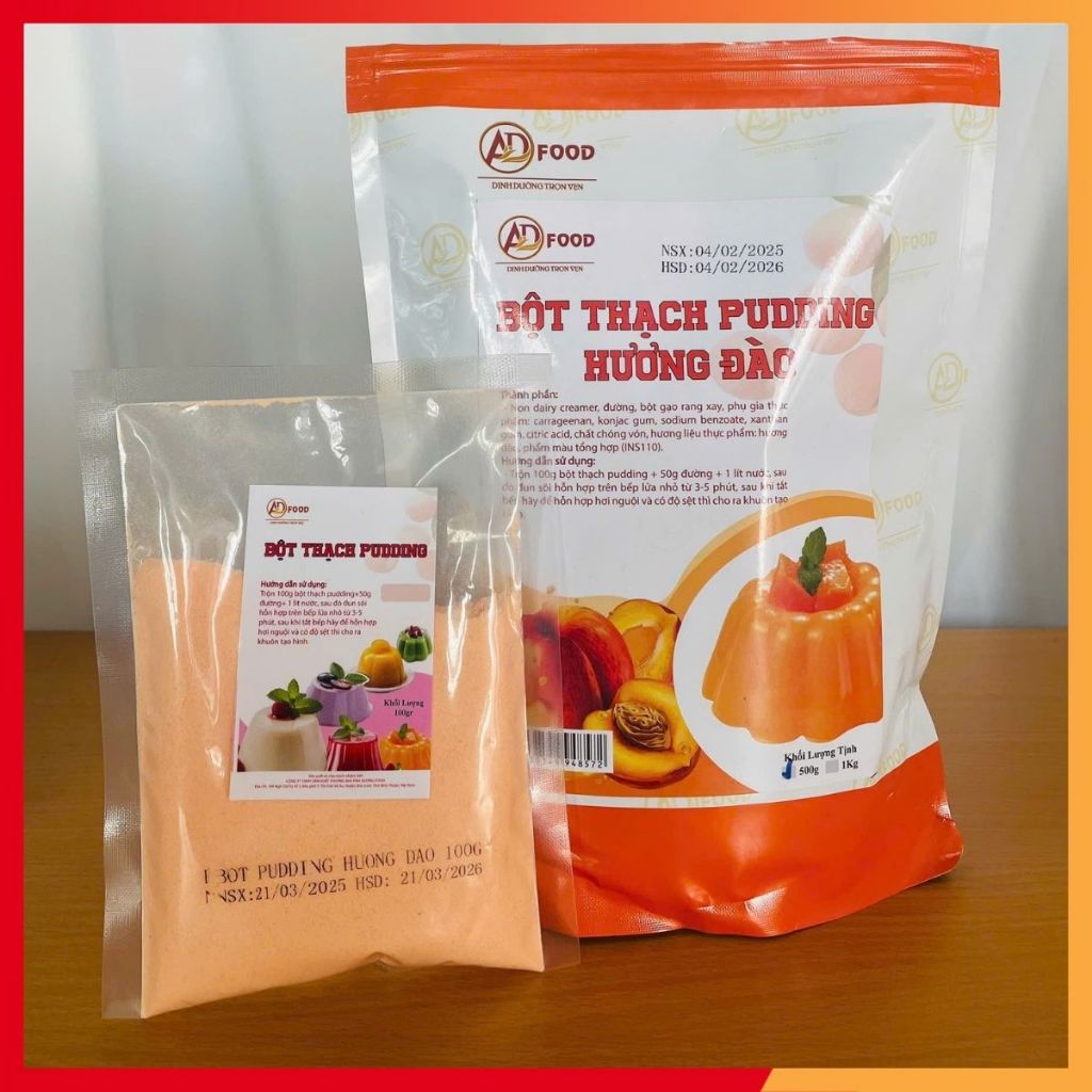 500g Bột thạch pudding Trứng ADFOOD tự nấu tại nhà - ăn vặt, trà sữa