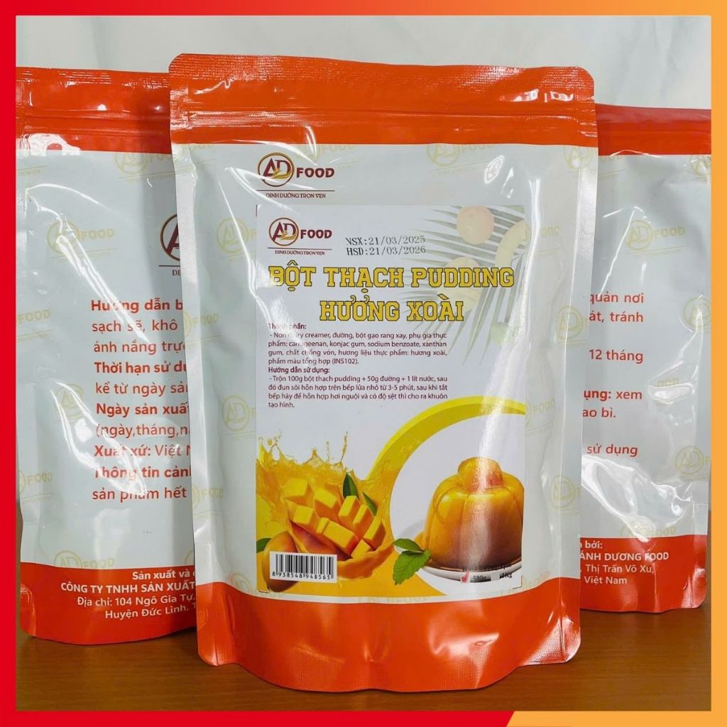 Bột pudding hương xoài Túi 100gr dai ngon