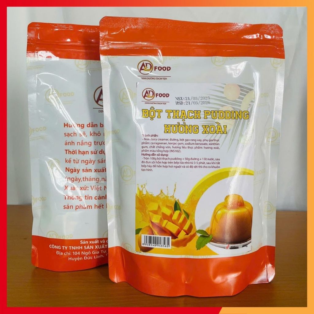Bột pudding hương xoài Túi 100gr dai ngon