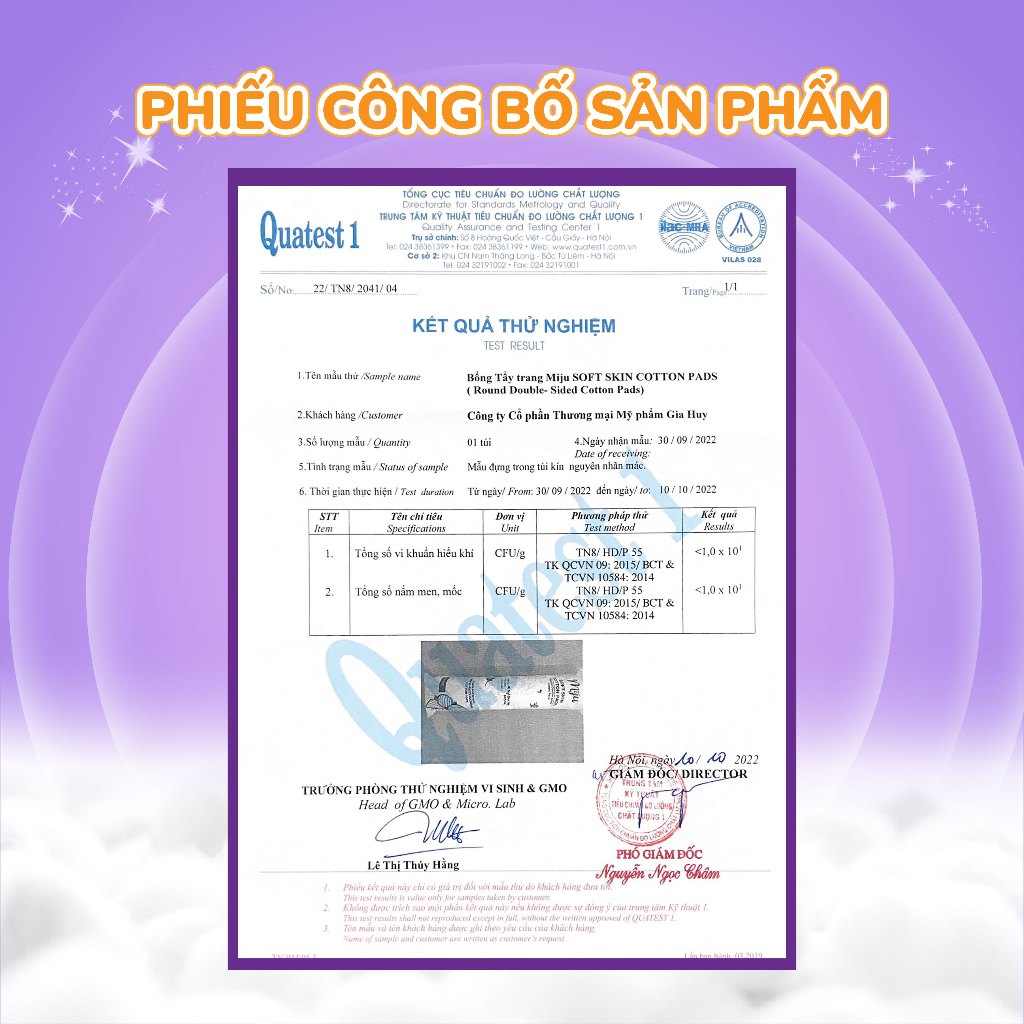 [ Combo 6 gói ]  Bông tẩy trang Miju - Dập viền - 100% cotton - Không xơ bông