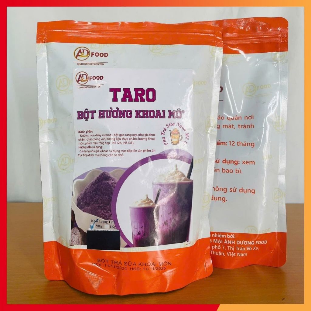 1Kg Bột trà sữa khoai môn - hương vị đậm đà, tiện dụng, dễ pha chế và kết hợp với kem cheese, topping,....