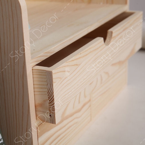 Kệ gỗ 3 ngăn kéo, hộp tủ để bàn đựng đồ trang điểm, phụ kiện đa năng