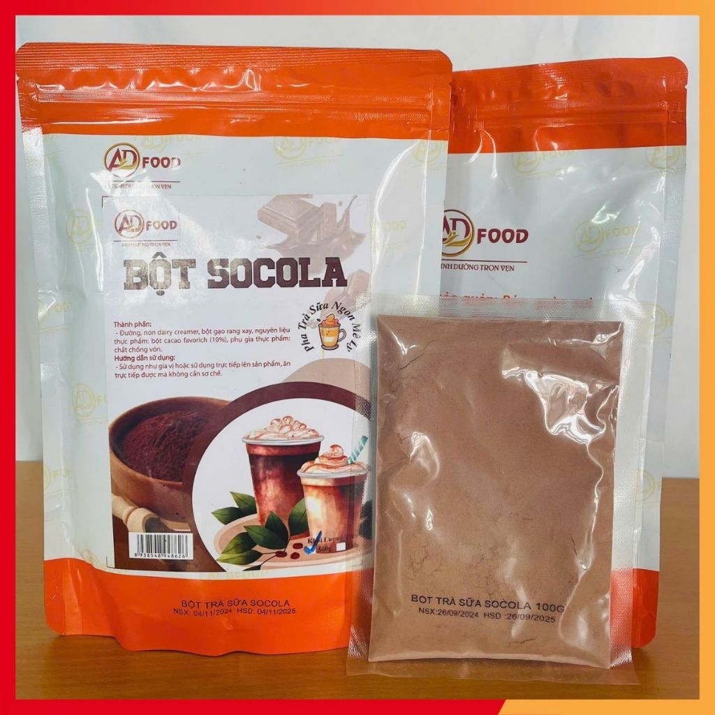 1kg Bột trà sữa Socola ADFOOD - tiện dụng, dễ pha chế và kết hợp với kem cheese, topping