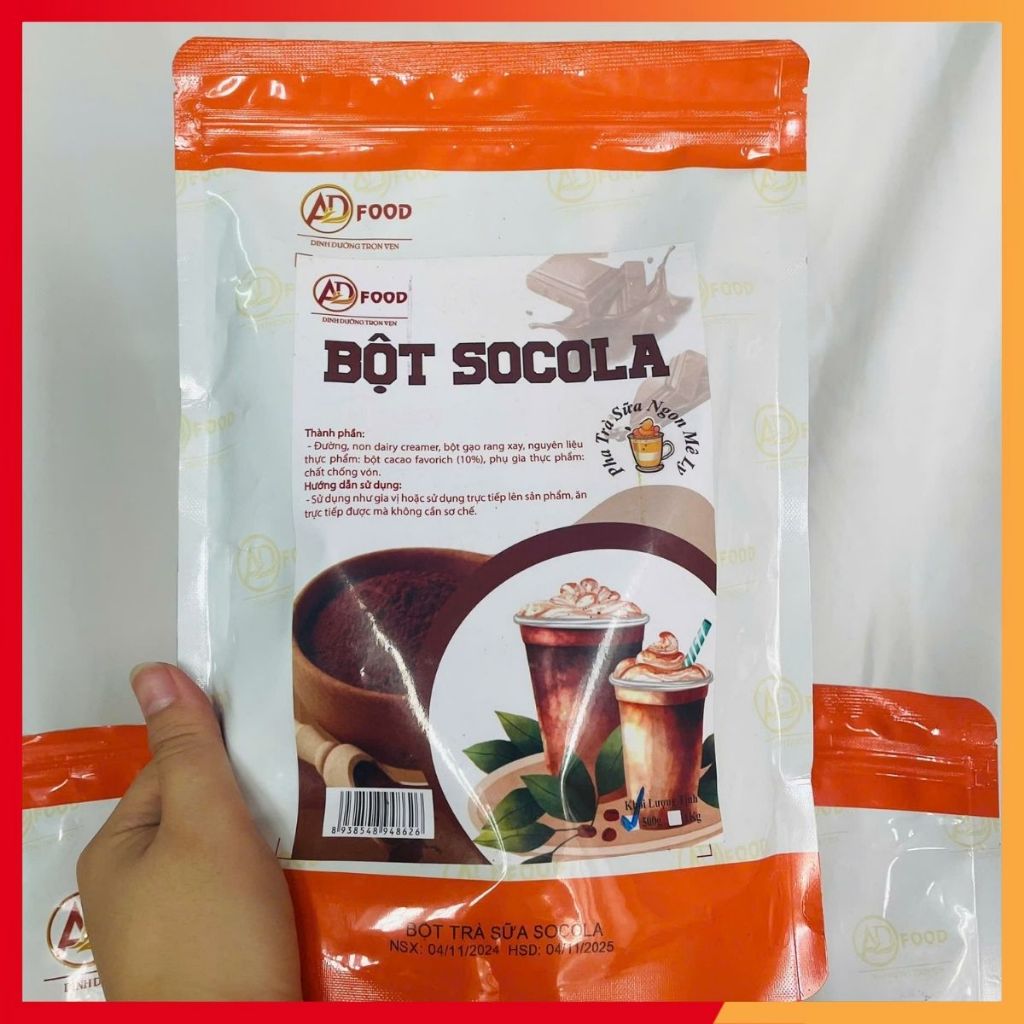 1kg Bột trà sữa Socola ADFOOD - tiện dụng, dễ pha chế và kết hợp với kem cheese, topping