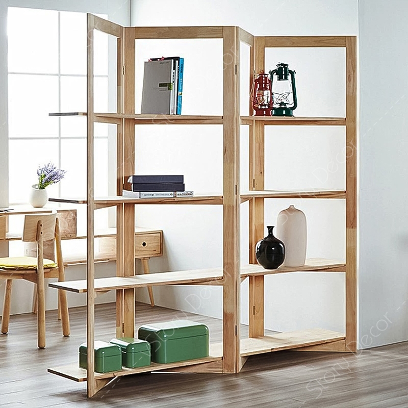 Kệ Giá đỡ vách ngăn bằng gỗ văn phòng phong cách tối giản trang trí vách ngăn phòng khách phòng ngủ giá sách đơn giản