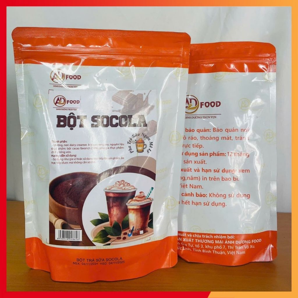 500g Bột trà sữa Socola ADFOOD - tiện dụng, dễ pha chế và kết hợp với kem cheese, topping