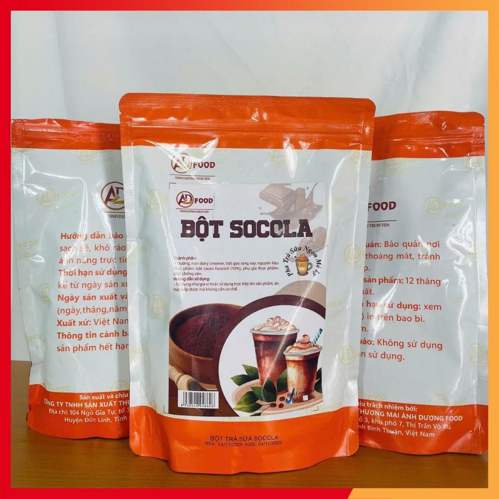 500g Bột trà sữa Socola ADFOOD - tiện dụng, dễ pha chế và kết hợp với kem cheese, topping