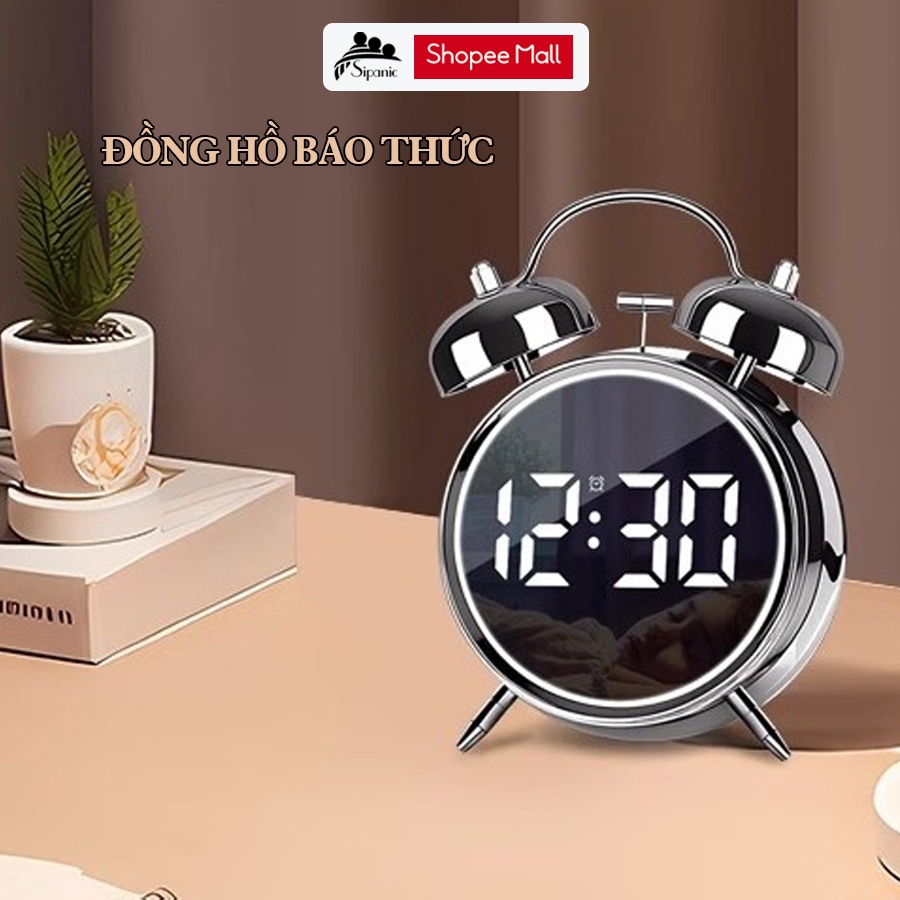 Ảnh Đồng hồ báo thức Sipanic HL88 2 chế độ báo thức màn hình led sáng chuông siêu to 1