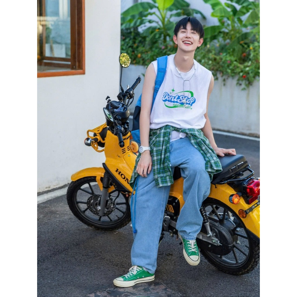 Áo thun Tanktop Cổ tròn DONTSTOP ICVCVNI Unisex Menwear Cotton